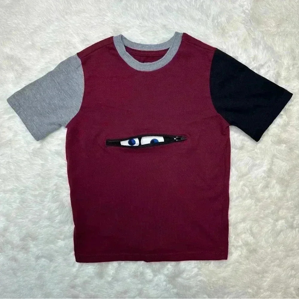 Garanimals T-Shirt Burgundy/Grey/Black Zippered Size 6